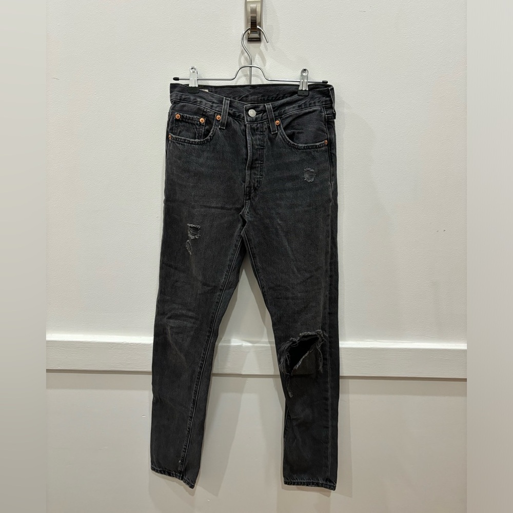 Levi’s slim straight leg distressed jeans